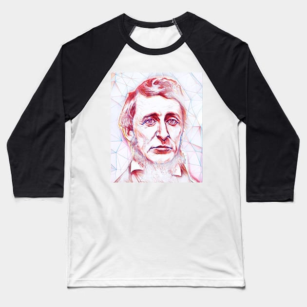 Henry David Thoreau Portrait | Henry David Thoreau Artwork Baseball T-Shirt by JustLit